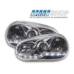 Golf 4 LED priekiniai žibintai (chromuoti)